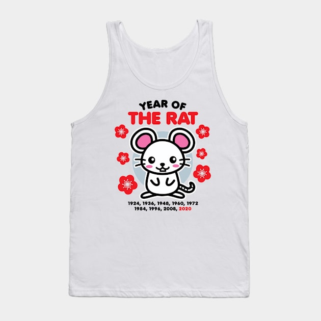 Year of the Rat 2020 Happy Chinese Zodiac New Year Kawaii Tank Top by DetourShirts